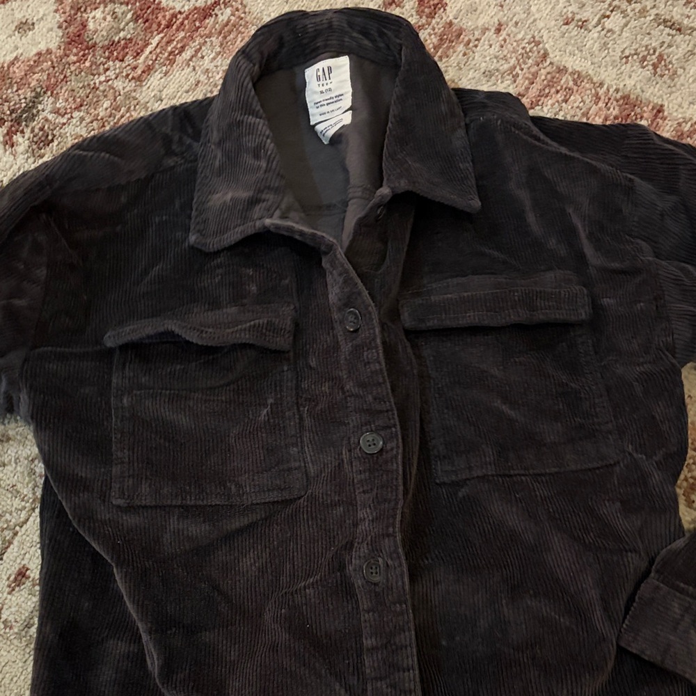 GAP Dark Corduroy Button-Up Shirt